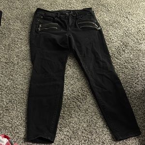 Black Zipper Detail Pants